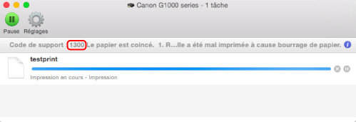 figure : Écran de message d'erreur